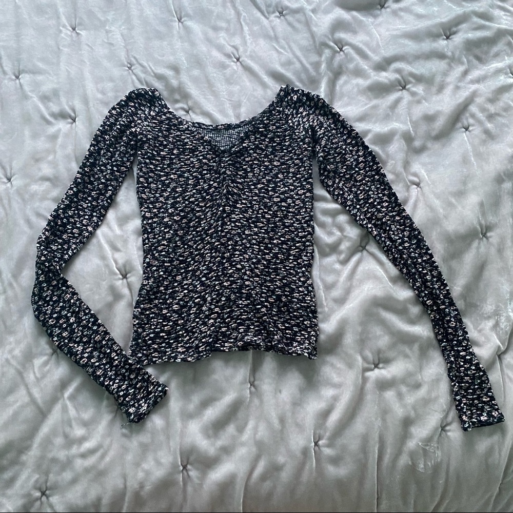 Hollister Black Floral Top